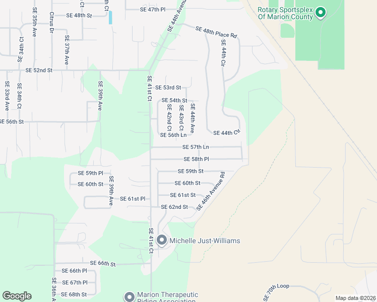 map of restaurants, bars, coffee shops, grocery stores, and more near 4355 Southeast 57th Lane in Ocala