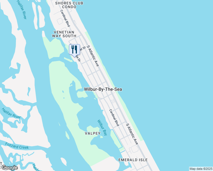 map of restaurants, bars, coffee shops, grocery stores, and more near 4101 South Atlantic Avenue in Port Orange
