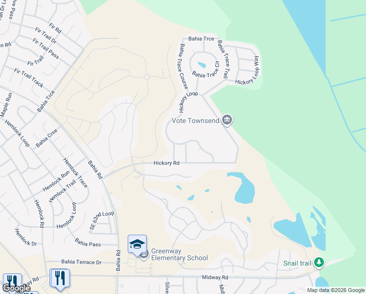 map of restaurants, bars, coffee shops, grocery stores, and more near 8 Hickory Loop Pass in Ocala