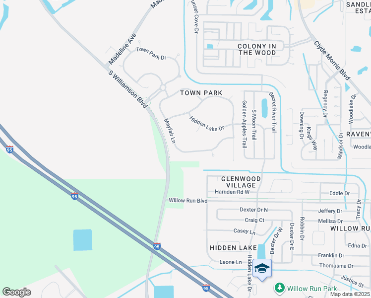 map of restaurants, bars, coffee shops, grocery stores, and more near 4250 Mayfair Lane in Port Orange