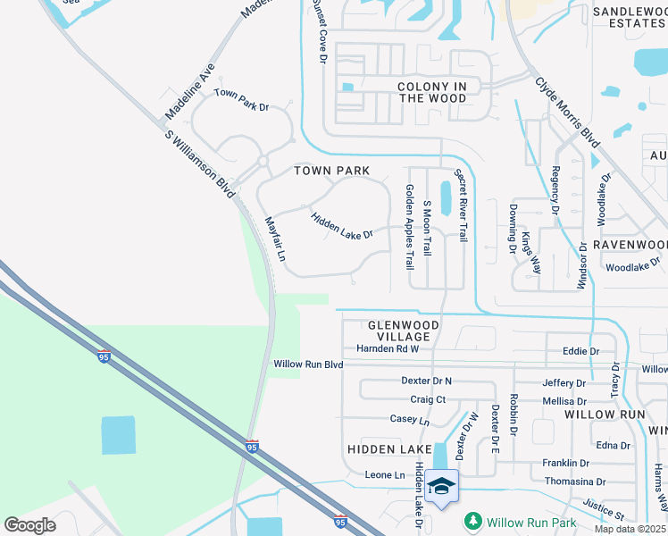 map of restaurants, bars, coffee shops, grocery stores, and more near 4262 Mayfair Lane in Port Orange