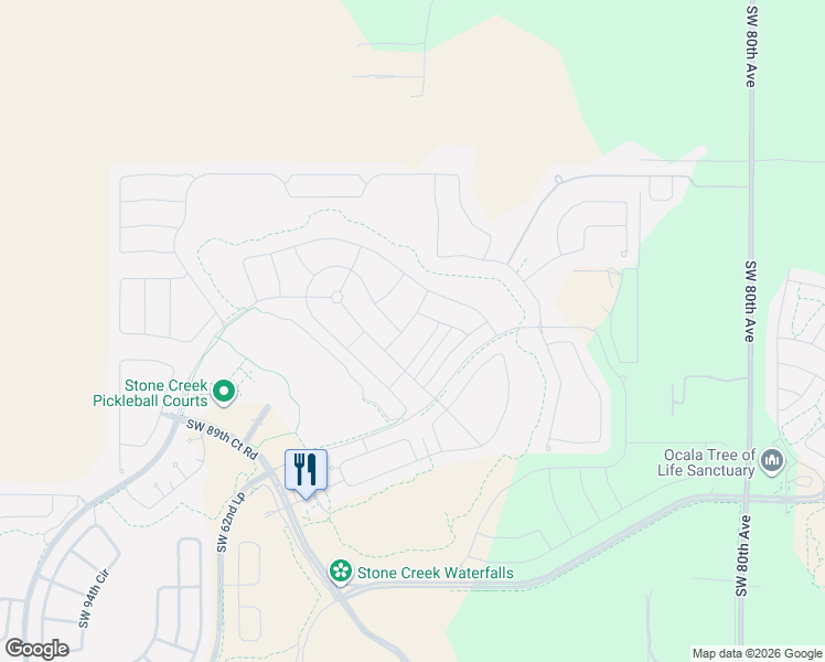 map of restaurants, bars, coffee shops, grocery stores, and more near Unnamed Road in Ocala
