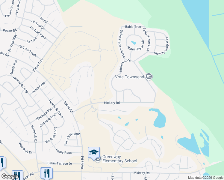 map of restaurants, bars, coffee shops, grocery stores, and more near 40 Hickory Loop in Ocala