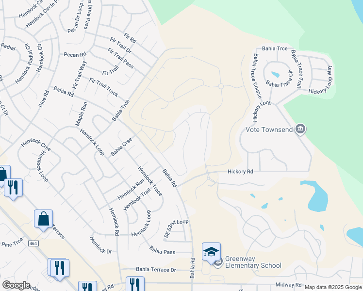map of restaurants, bars, coffee shops, grocery stores, and more near 340 Hickory Course in Ocala
