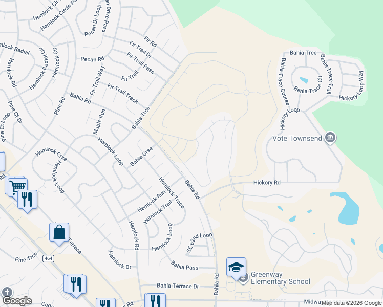 map of restaurants, bars, coffee shops, grocery stores, and more near 340 Hickory Course in Ocala