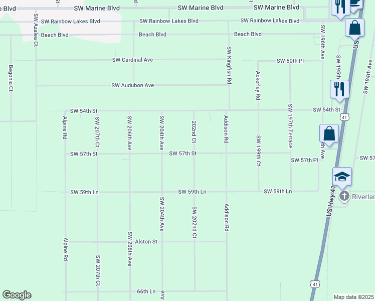map of restaurants, bars, coffee shops, grocery stores, and more near 5690 Southwest 202nd Court in Dunnellon