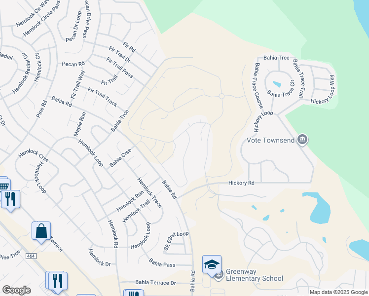 map of restaurants, bars, coffee shops, grocery stores, and more near 372 Hickory Course Loop in Ocala