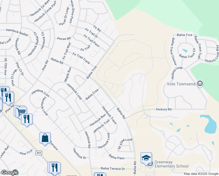 map of restaurants, bars, coffee shops, grocery stores, and more near 82 Hickory Course in Ocala