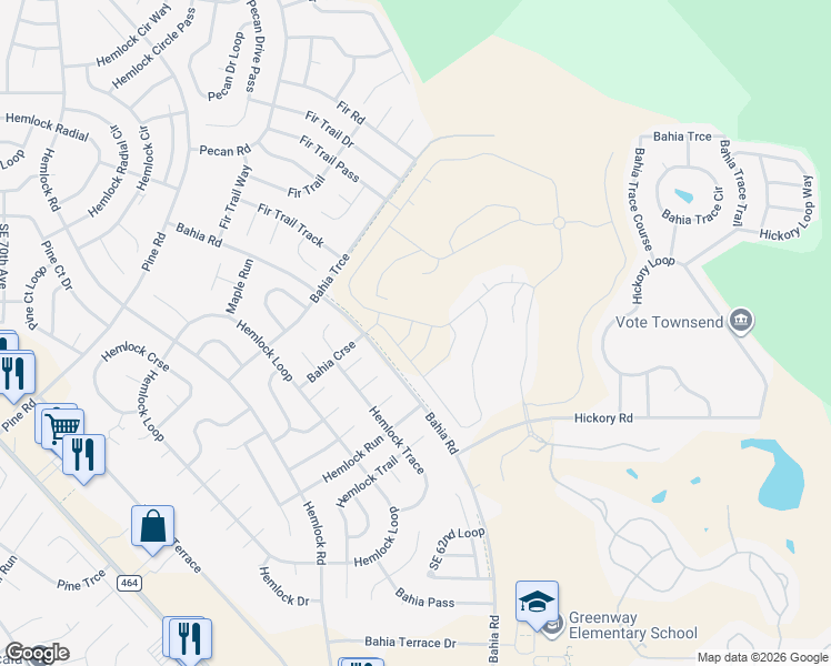 map of restaurants, bars, coffee shops, grocery stores, and more near 82 Hickory Course in Ocala