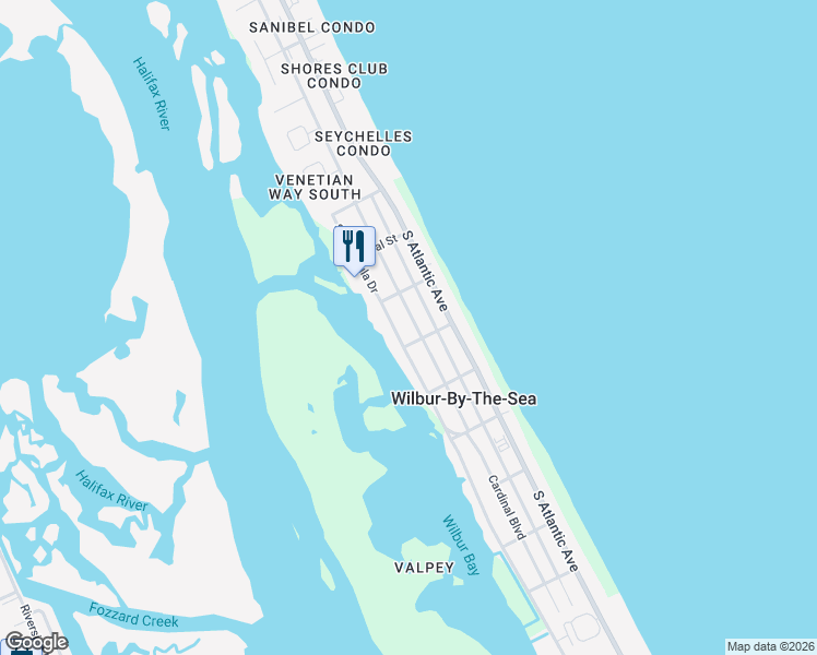 map of restaurants, bars, coffee shops, grocery stores, and more near 4018 Cardinal Boulevard in Port Orange