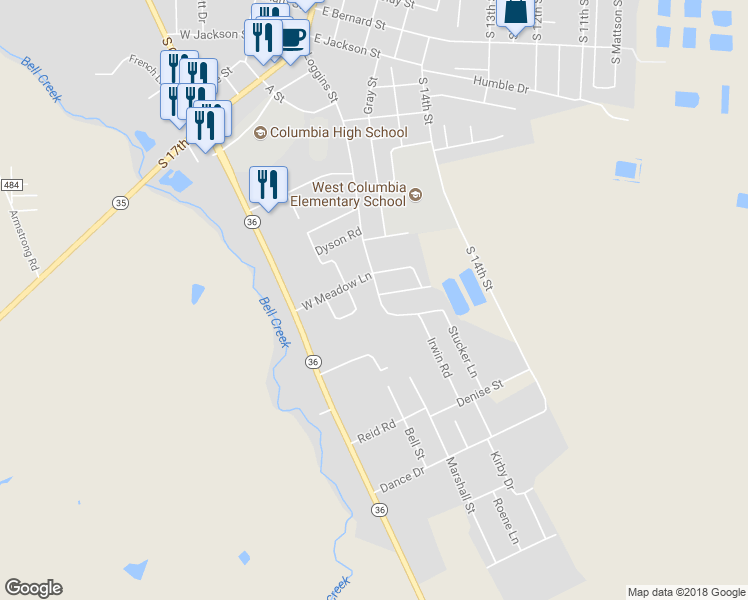 map of restaurants, bars, coffee shops, grocery stores, and more near 906 Loggins Drive in West Columbia