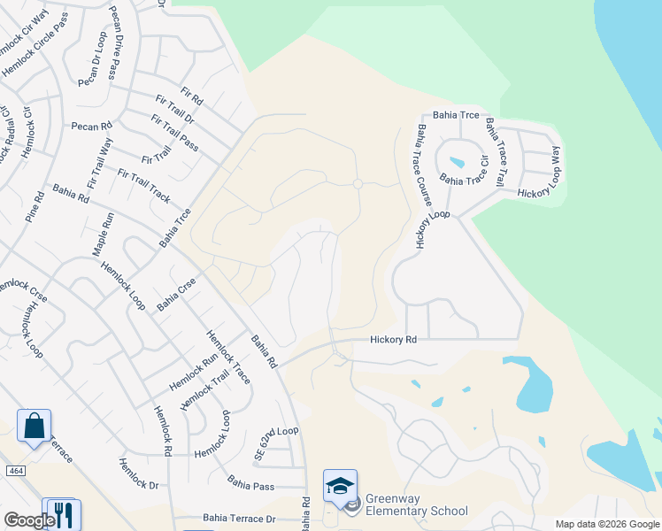 map of restaurants, bars, coffee shops, grocery stores, and more near 93 Hickory Course in Ocala