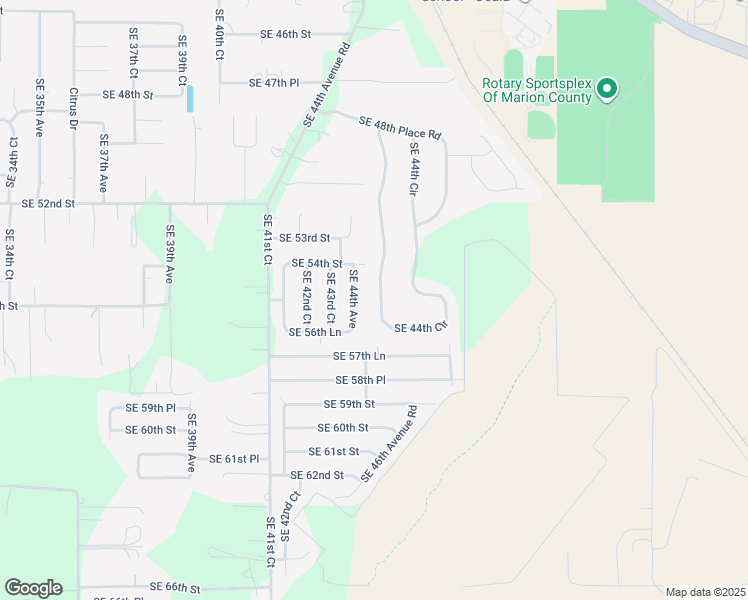 map of restaurants, bars, coffee shops, grocery stores, and more near 5186 Southeast 44th Circle in Ocala