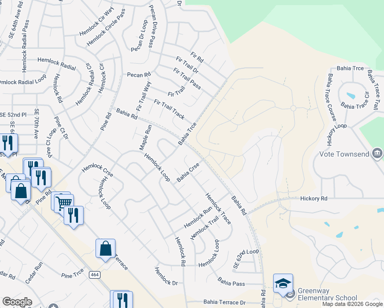 map of restaurants, bars, coffee shops, grocery stores, and more near 13 Bahia Course Way in Ocala
