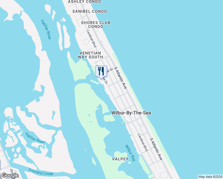 map of restaurants, bars, coffee shops, grocery stores, and more near 4018 Cardinal Boulevard in Port Orange