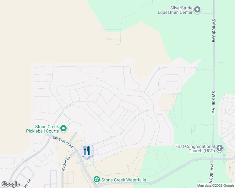 map of restaurants, bars, coffee shops, grocery stores, and more near 8713 Southwest 52 Street in Ocala