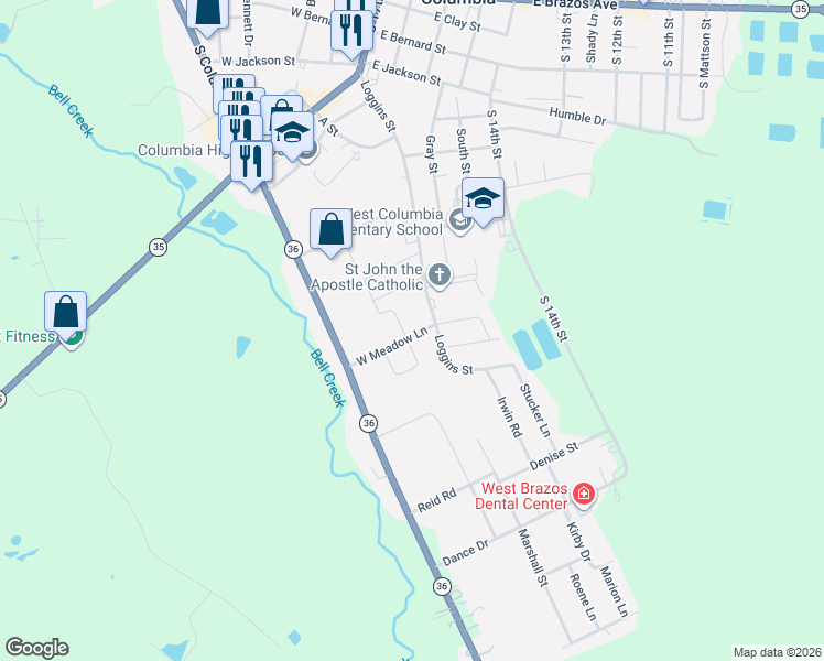map of restaurants, bars, coffee shops, grocery stores, and more near 1402 Rev Swinney Street in West Columbia