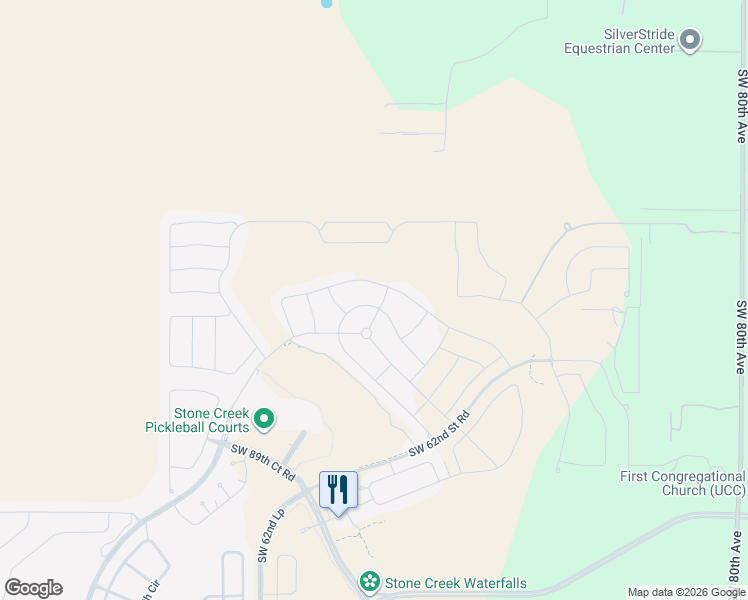 map of restaurants, bars, coffee shops, grocery stores, and more near 8700-8998 Southwest 52 Street in Ocala