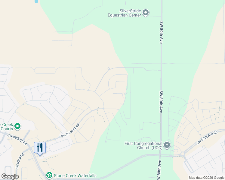 map of restaurants, bars, coffee shops, grocery stores, and more near 8000-8570 Southwest 52nd Street in Ocala