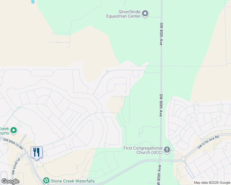 map of restaurants, bars, coffee shops, grocery stores, and more near 8000-8570 Southwest 52nd Street in Ocala