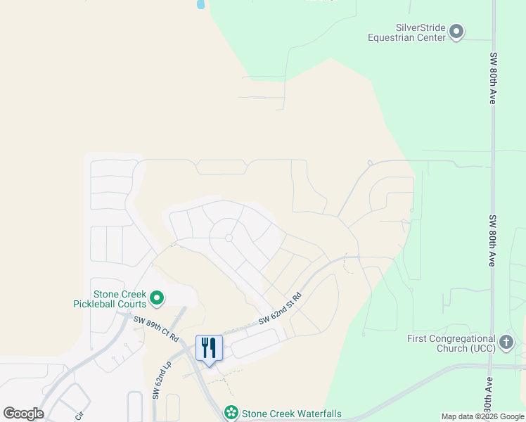 map of restaurants, bars, coffee shops, grocery stores, and more near 8700-8998 Southwest 52 Street in Ocala