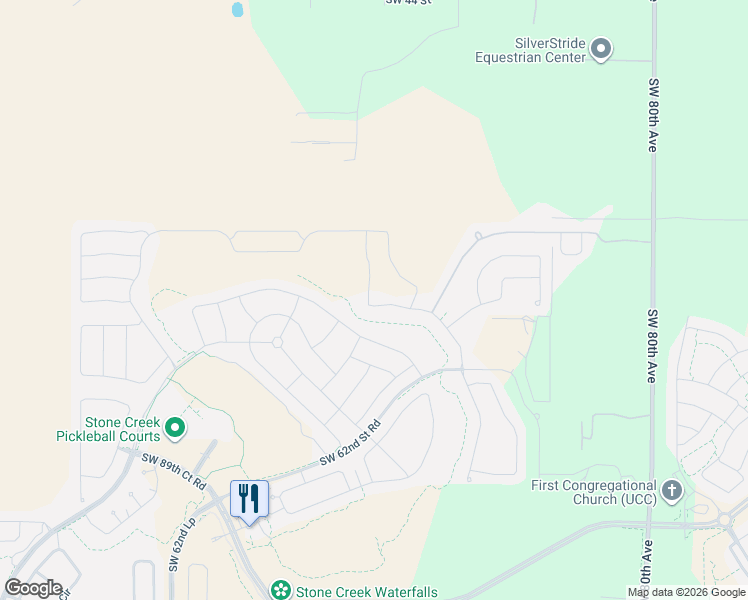 map of restaurants, bars, coffee shops, grocery stores, and more near 8713 Southwest 52 Street in Ocala