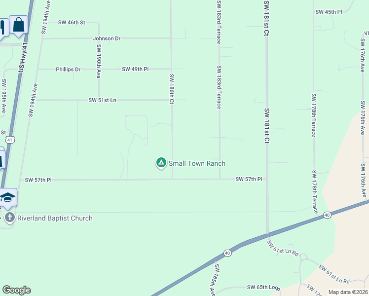 map of restaurants, bars, coffee shops, grocery stores, and more near 5349-5475 Southwest 186th Court in Dunnellon
