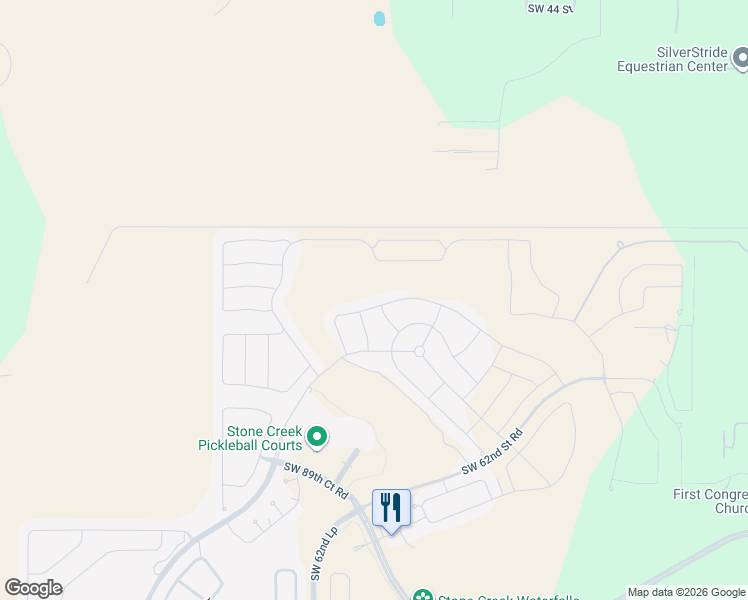 map of restaurants, bars, coffee shops, grocery stores, and more near 6940 Southwest 92nd Court Road in Ocala