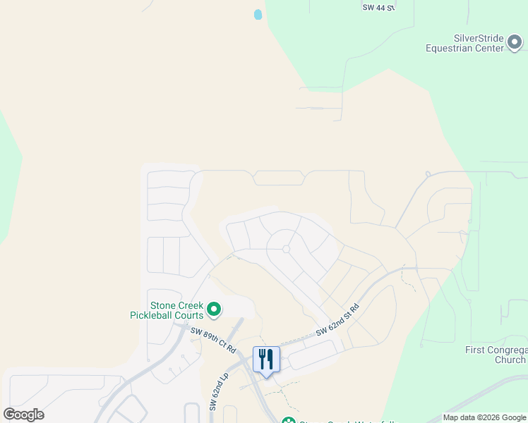 map of restaurants, bars, coffee shops, grocery stores, and more near 6940 Southwest 92nd Court Road in Ocala