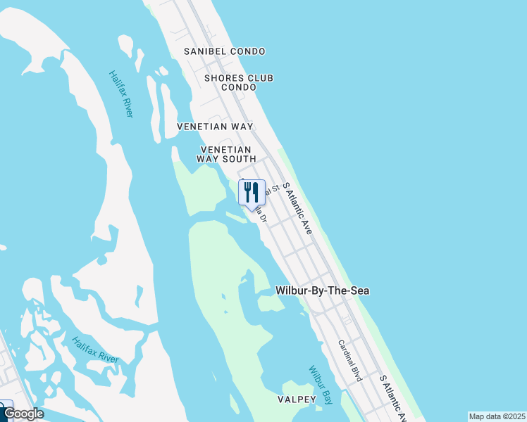 map of restaurants, bars, coffee shops, grocery stores, and more near 3939 South Peninsula Drive in Port Orange