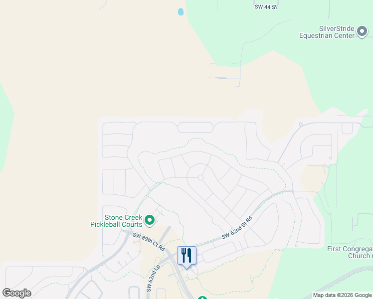 map of restaurants, bars, coffee shops, grocery stores, and more near 6940 Southwest 92nd Court Road in Ocala