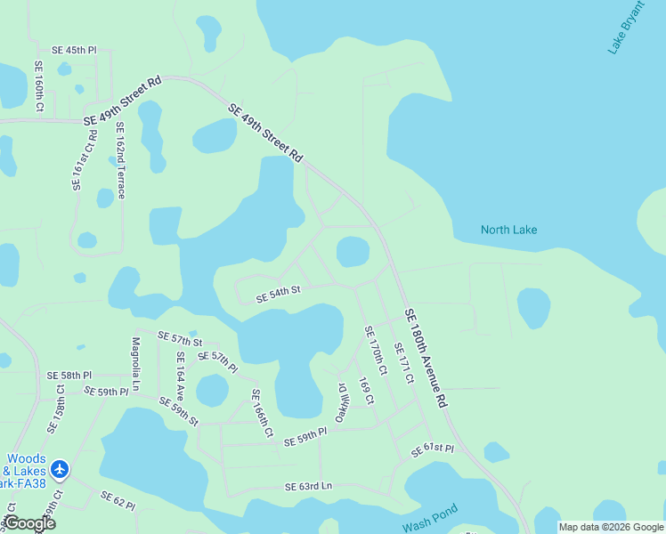 map of restaurants, bars, coffee shops, grocery stores, and more near 5395 Southeast 168th Avenue in Ocklawaha