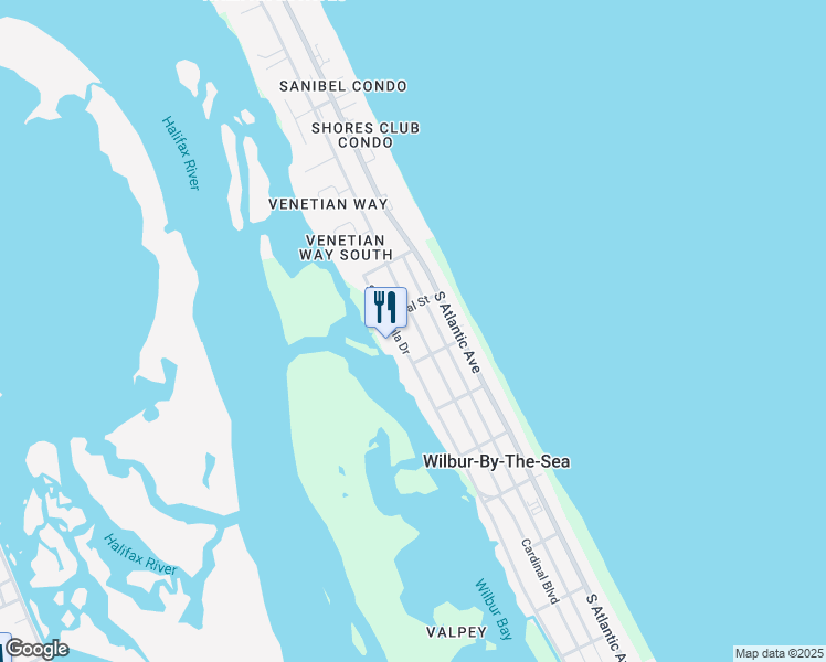 map of restaurants, bars, coffee shops, grocery stores, and more near 3939 South Peninsula Drive in Port Orange