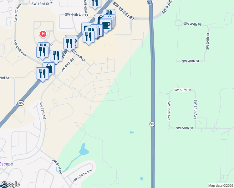 map of restaurants, bars, coffee shops, grocery stores, and more near in Ocala