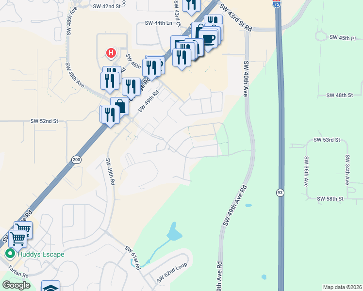 map of restaurants, bars, coffee shops, grocery stores, and more near in Ocala