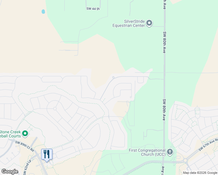 map of restaurants, bars, coffee shops, grocery stores, and more near 8488 Southwest 52nd Street in Ocala