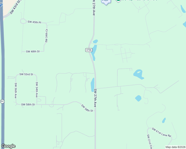 map of restaurants, bars, coffee shops, grocery stores, and more near 5300 Southwest 27th Avenue in Ocala