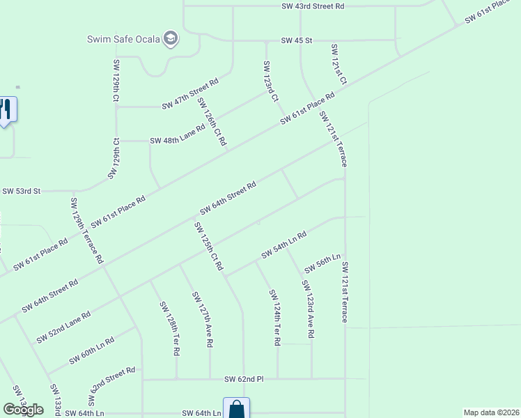 map of restaurants, bars, coffee shops, grocery stores, and more near 12431 Southwest 52nd Lane Road in Ocala