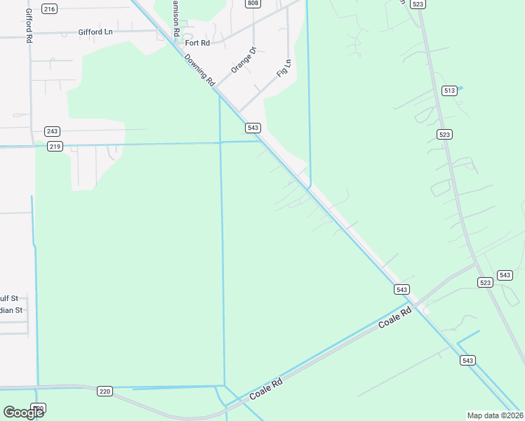 map of restaurants, bars, coffee shops, grocery stores, and more near 2412 County Road 543 in Angleton