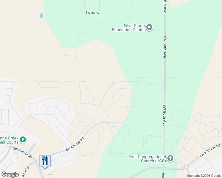 map of restaurants, bars, coffee shops, grocery stores, and more near 8488 Southwest 52nd Street in Ocala