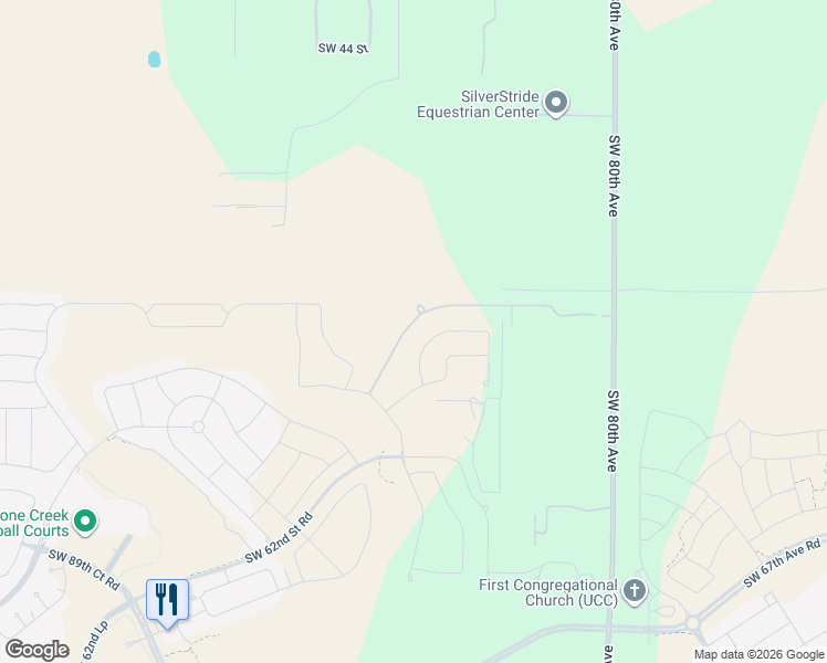 map of restaurants, bars, coffee shops, grocery stores, and more near 8488 Southwest 52nd Street in Ocala