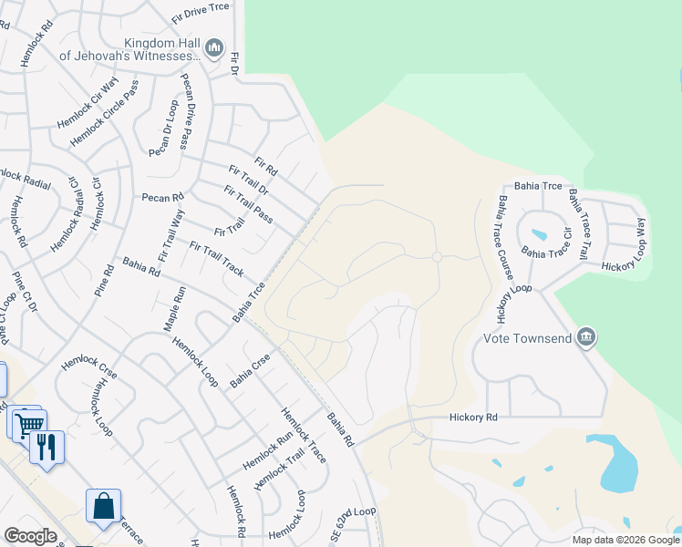 map of restaurants, bars, coffee shops, grocery stores, and more near 62 Bahia Trace in Ocala