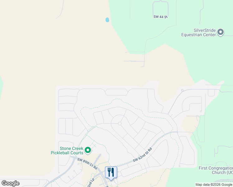 map of restaurants, bars, coffee shops, grocery stores, and more near 6940 Southwest 92nd Court Road in Ocala
