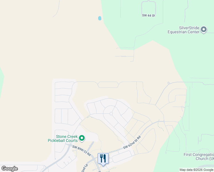 map of restaurants, bars, coffee shops, grocery stores, and more near 6940 Southwest 92nd Court Road in Ocala