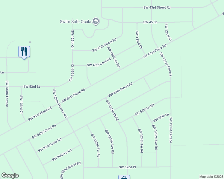map of restaurants, bars, coffee shops, grocery stores, and more near 12415-12499 Southwest 64th Street Road in Ocala