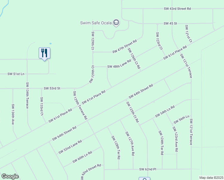 map of restaurants, bars, coffee shops, grocery stores, and more near 12802 Southwest 61st Place Road in Ocala