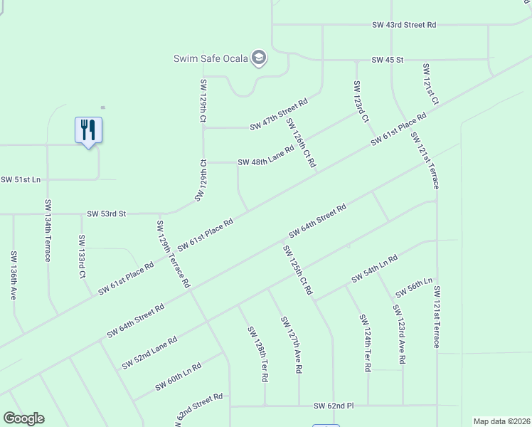 map of restaurants, bars, coffee shops, grocery stores, and more near 12695 Southwest 64th Street Road in Ocala
