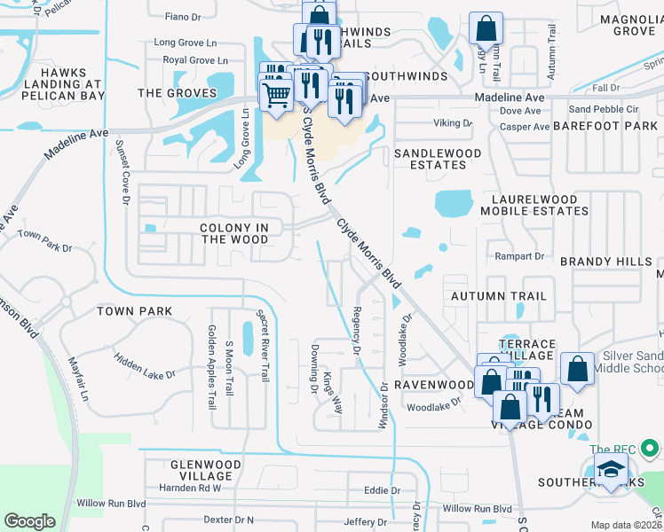 map of restaurants, bars, coffee shops, grocery stores, and more near 4060 Carlisle Drive in Port Orange