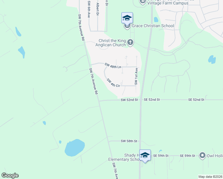 map of restaurants, bars, coffee shops, grocery stores, and more near 351 Southwest 52nd Street in Ocala