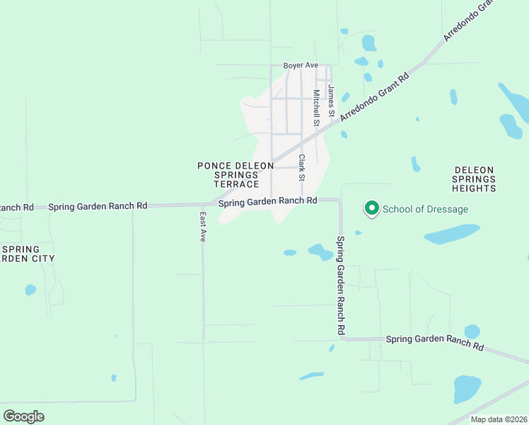 map of restaurants, bars, coffee shops, grocery stores, and more near 1240 Spring Garden Ranch Road in De Leon Springs